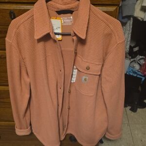Carhartt Coral Waffle Knit Button-Up